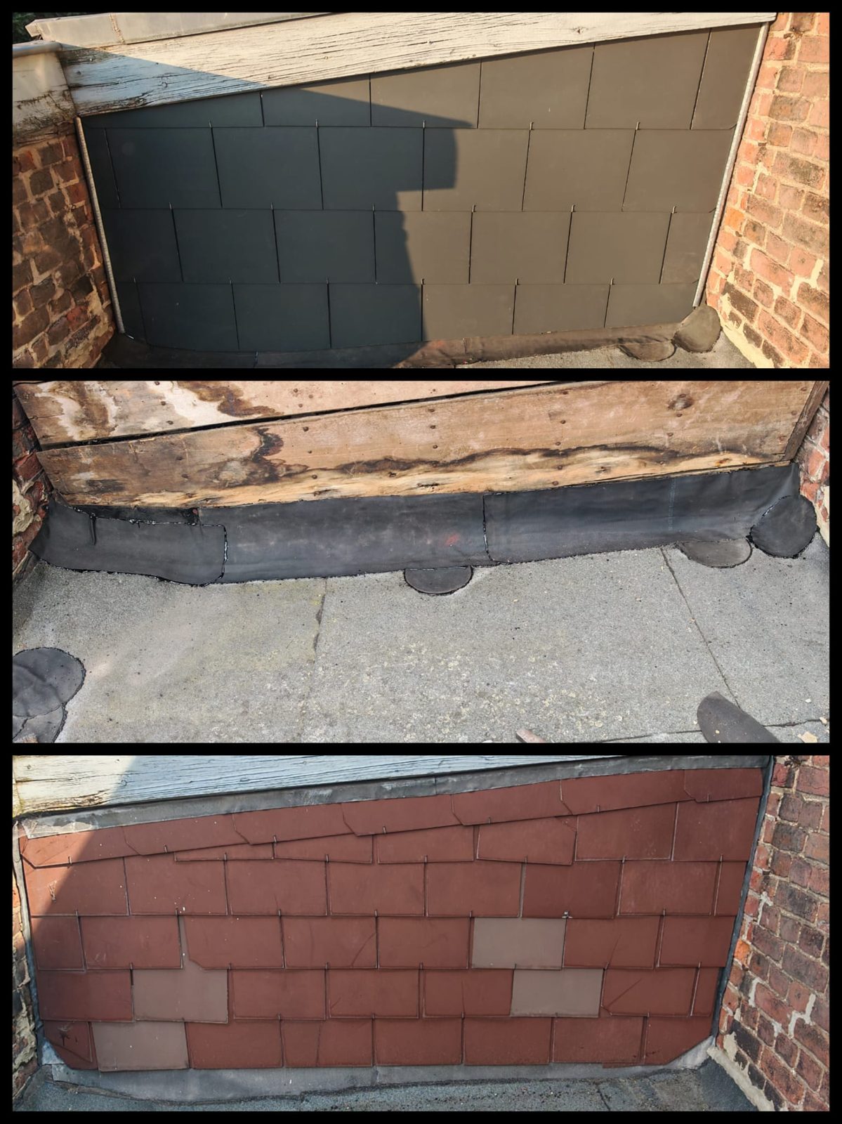 Travaux de zinguerie et d'étanchéité en cours sur un bâtiment à Liège par SkySafe Toitures